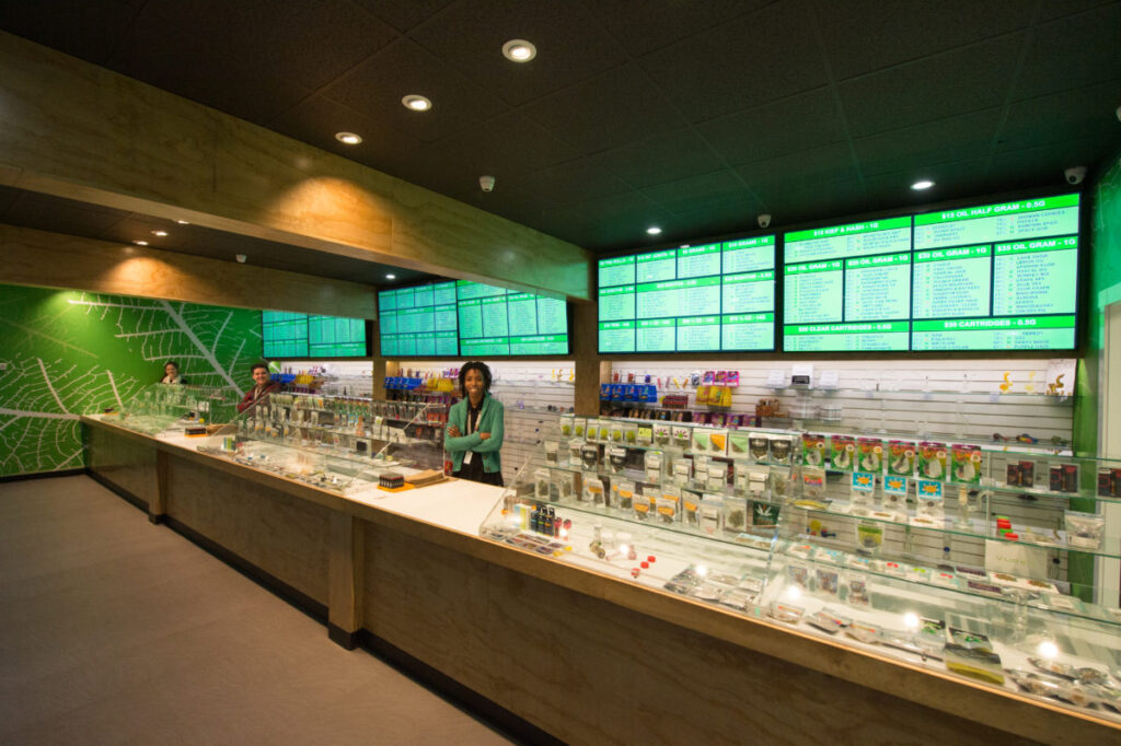 cannabis and glass store inside